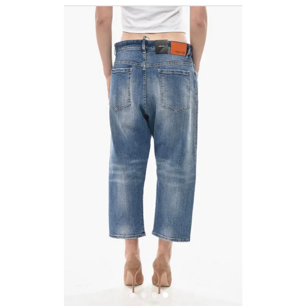 NWT Dsquared2 Wide-Leg Kawaii Patchwork Jeans Blue US 6/42 - Picture 5 of 8